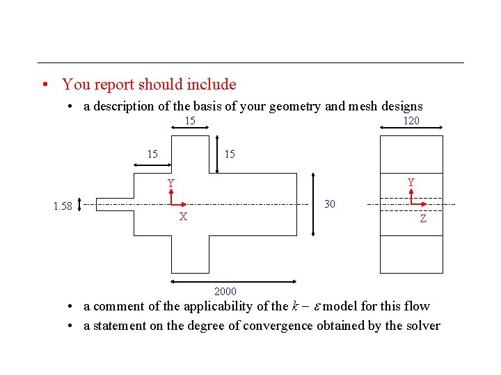  • You report should include • a description of the basis of your
