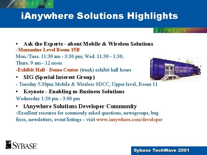 i. Anywhere Solutions Highlights • Ask the Experts - about Mobile & Wireless Solutions