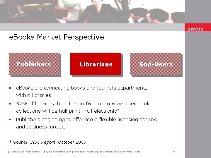 e. Books Market Perspective Publishers Librarians End-Users § e. Books are connecting books and