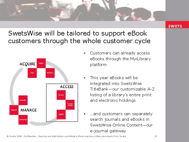 Swets. Wise will be tailored to support e. Book customers through the whole customer