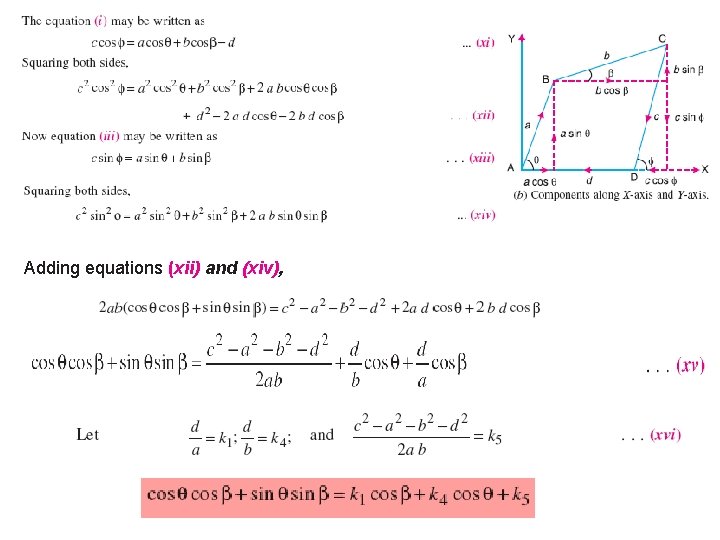 Adding equations (xii) and (xiv), 