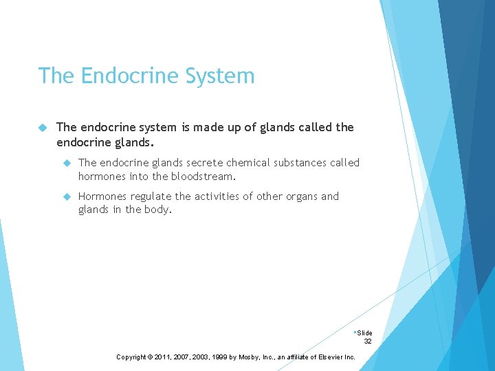 The Endocrine System The endocrine system is made up of glands called the endocrine