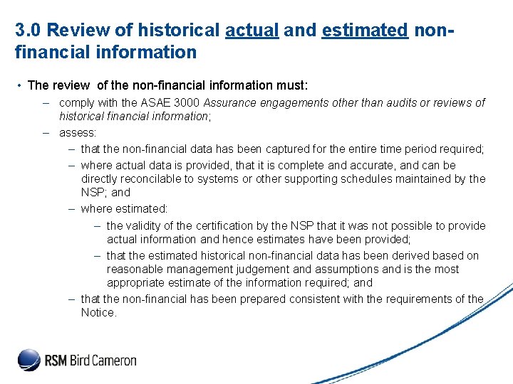 Presentation Subject Header 3. 0 Review of historical actual and estimated nonfinancial information • Presentation Subject Header 3. 0 Review of historical actual and estimated nonfinancial information •