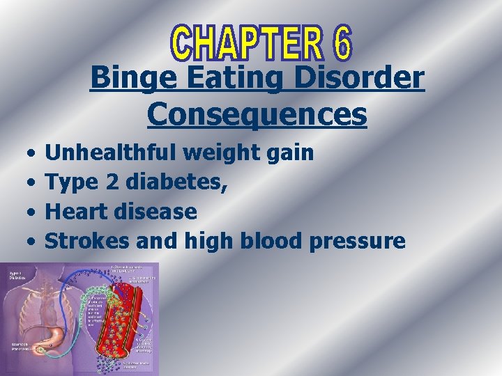Binge Eating Disorder Consequences • • Unhealthful weight gain Type 2 diabetes, Heart disease