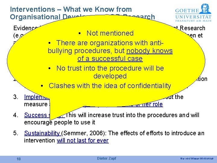 Interventions – What we Know from Organisational Development OD Research Evidence based knowledge from