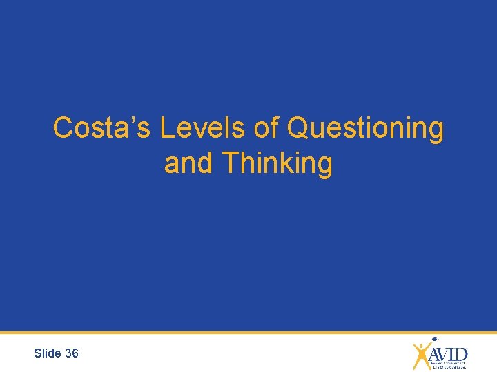 Costa’s Levels of Questioning and Thinking Slide 36 