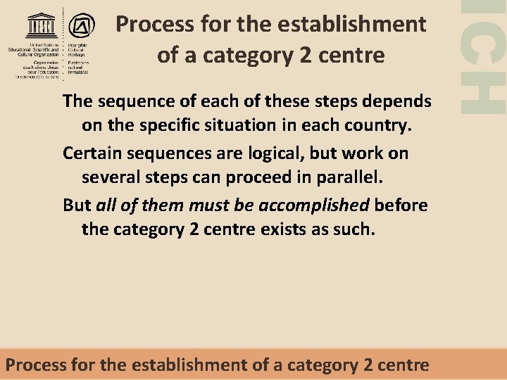 The sequence of each of these steps depends on the specific situation in each