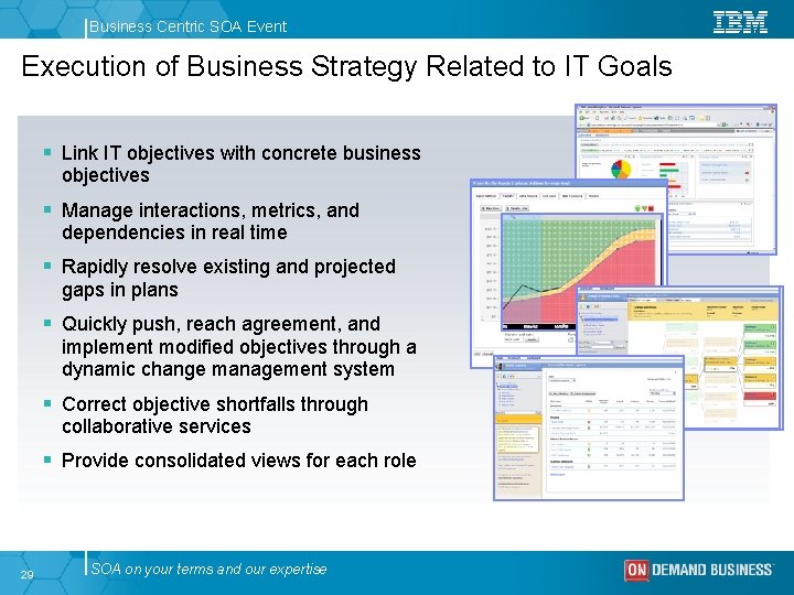 Business Centric SOA Event Execution of Business Strategy Related to IT Goals § Link