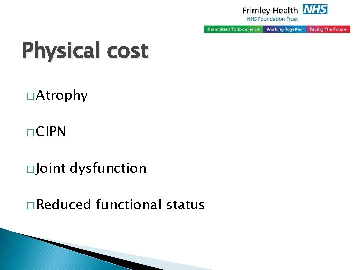 Physical cost � Atrophy � CIPN � Joint dysfunction � Reduced functional status 