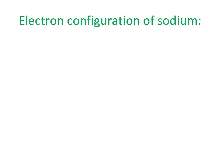 Electron configuration of sodium: 