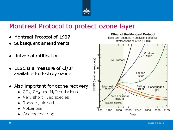 Montreal Protocol to protect ozone layer ● Montreal Protocol of 1987 ● Subsequent amendments