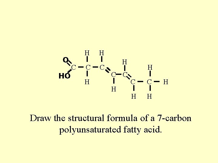 O HO H C C H H H Draw the structural formula of a