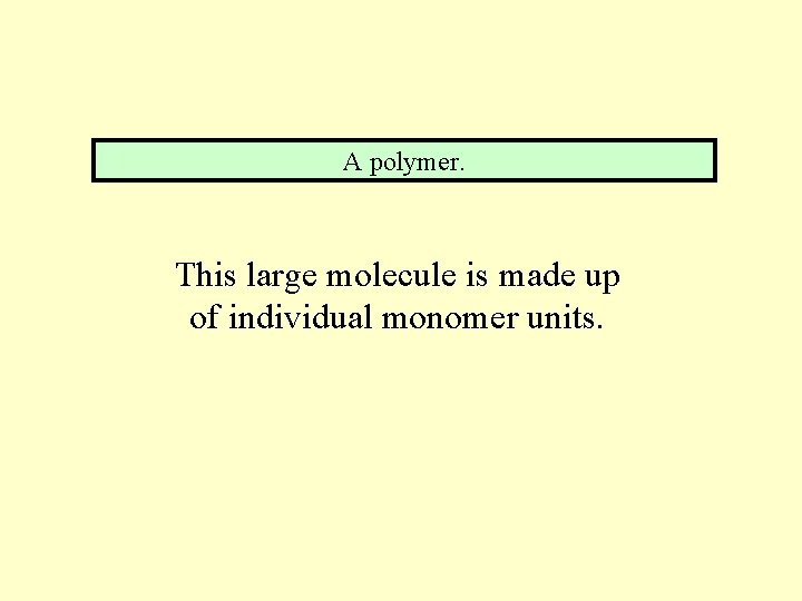 A polymer. This large molecule is made up of individual monomer units. 