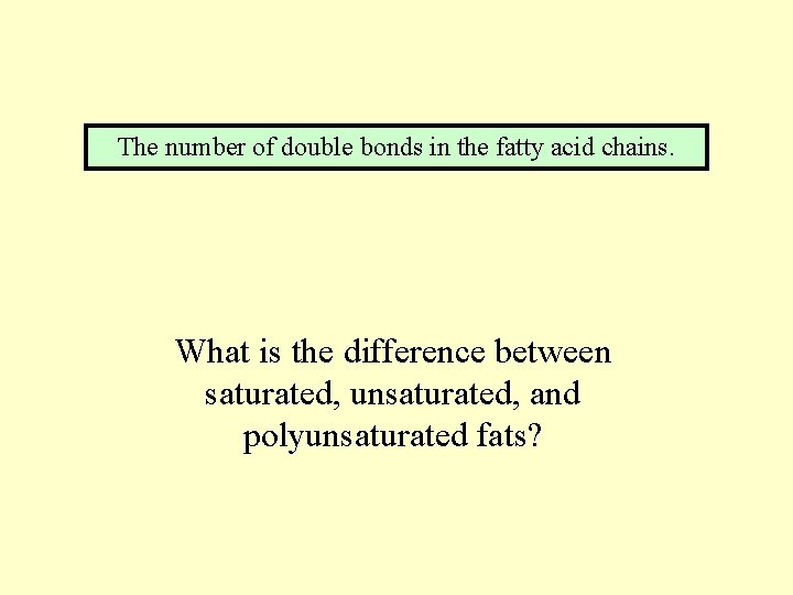 The number of double bonds in the fatty acid chains. What is the difference