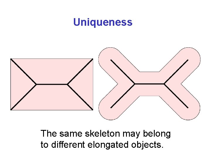 Uniqueness The same skeleton may belong to different elongated objects. 