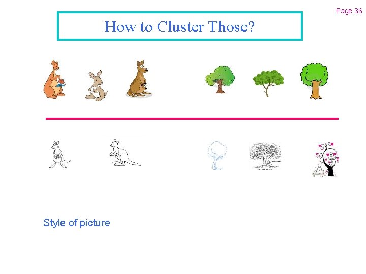 Page 36 How to Cluster Those? Style of picture 