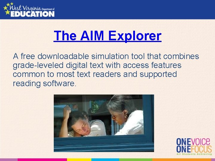 The AIM Explorer A free downloadable simulation tool that combines grade-leveled digital text with