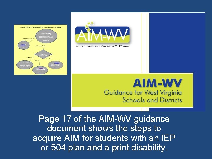 Page 17 of the AIM-WV guidance document shows the steps to acquire AIM for