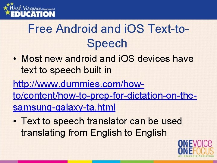 Free Android and i. OS Text-to. Speech • Most new android and i. OS