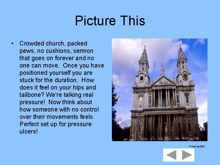 Picture This • Crowded church, packed pews, no cushions, sermon that goes on forever