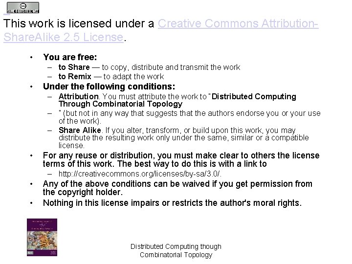  This work is licensed under a Creative Commons Attribution. Share. Alike 2. 5