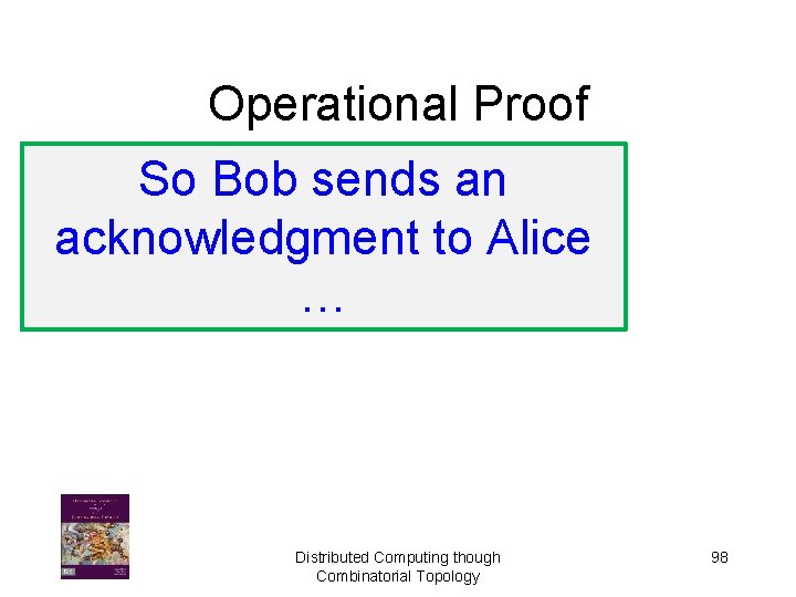 Operational Proof So Bob sends an acknowledgment to Alice … Distributed Computing though Combinatorial