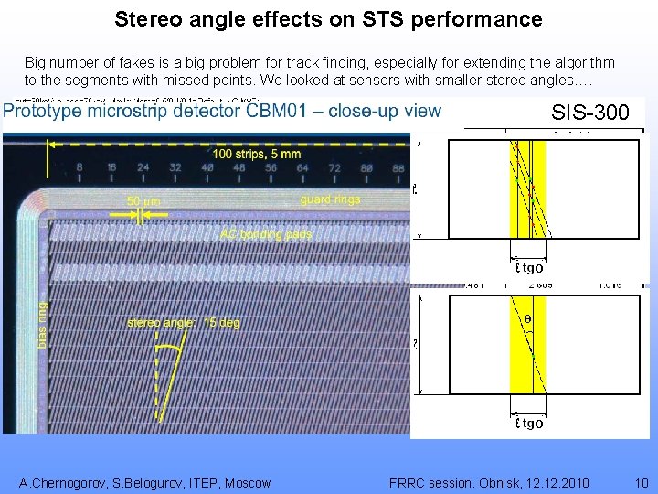 Stereo angle effects on STS performance Big number of fakes is a big problem