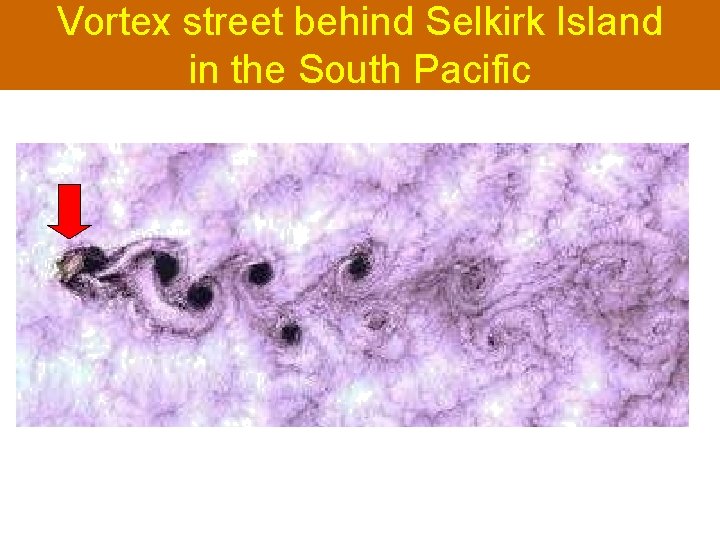Vortex street behind Selkirk Island in the South Pacific 