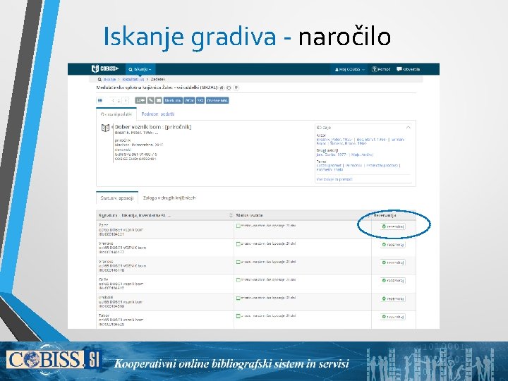 Iskanje gradiva - naročilo 