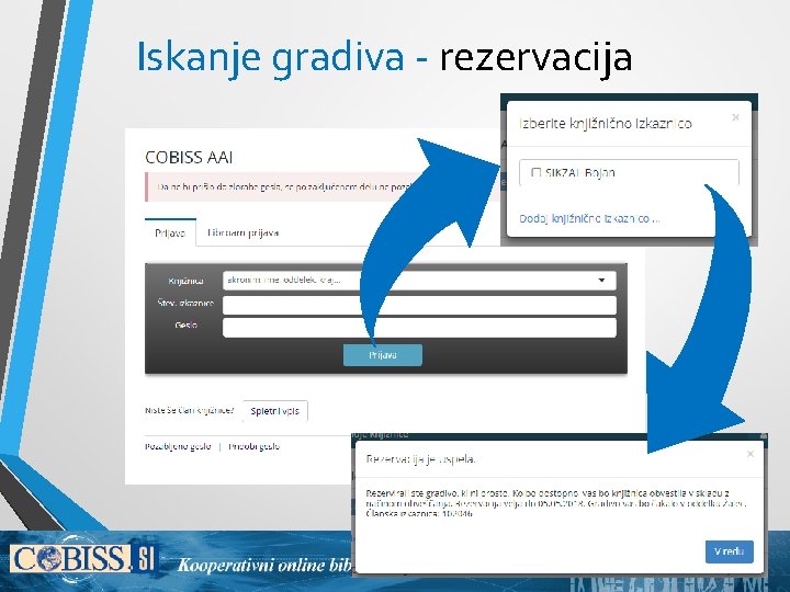 Iskanje gradiva - rezervacija 