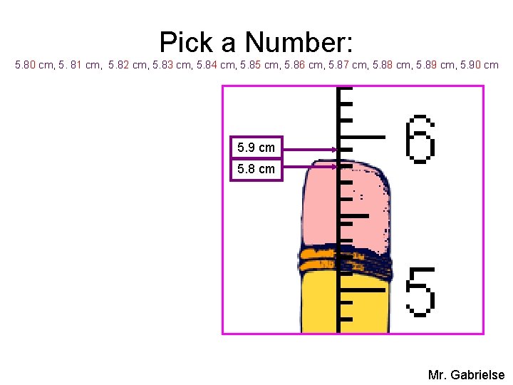 Pick a Number: 5. 80 cm, 5. 81 cm, 5. 82 cm, 5. 83