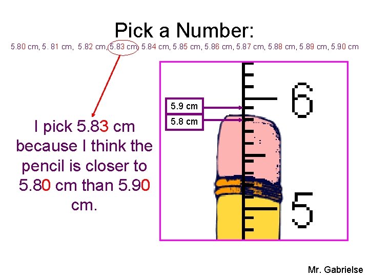 Pick a Number: 5. 80 cm, 5. 81 cm, 5. 82 cm, 5. 83