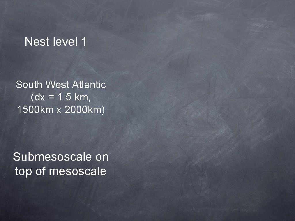 Nest level 1 South West Atlantic (dx = 1. 5 km, 1500 km x