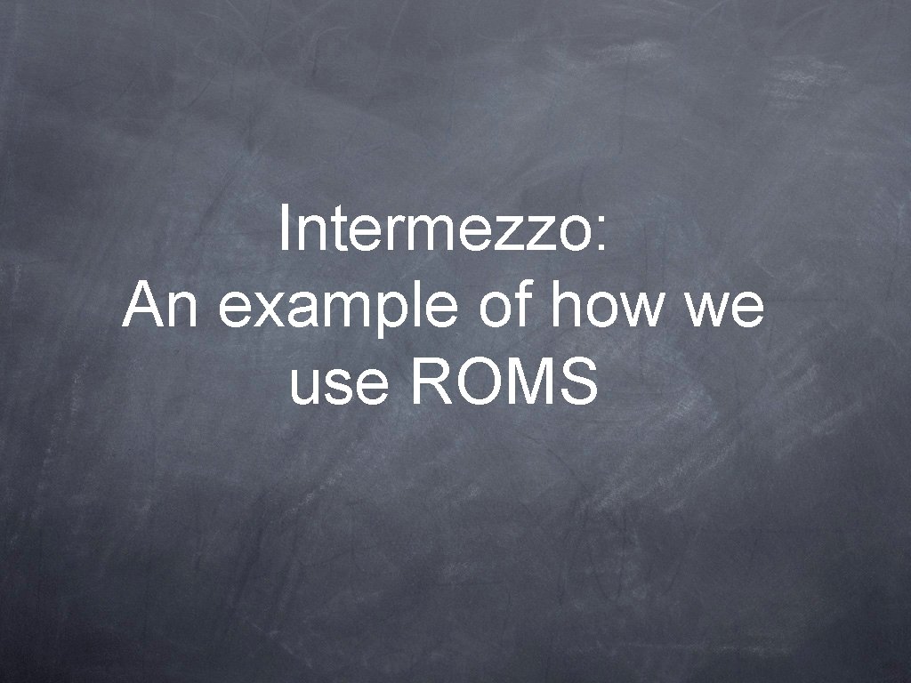 Intermezzo: An example of how we use ROMS 