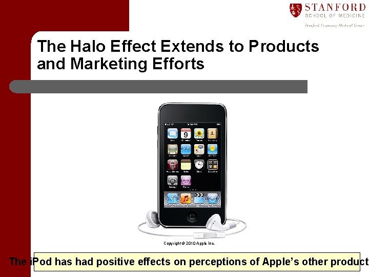 The Halo Effect Extends to Products and Marketing Efforts Copyright © 2010 Apple Inc.
