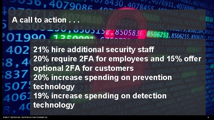A call to action. . . 21% hire additional security staff 20% require 2