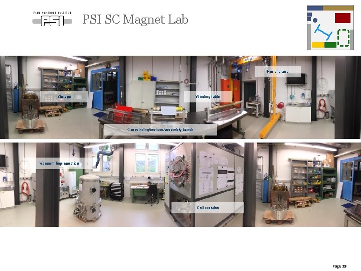 PSI SC Magnet Lab Portal crane Storage Winding table 4 -m winding/instrum/assembly bench Vacuum