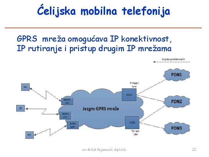 Ćelijska mobilna telefonija GPRS mreža omogućava IP konektivnost, IP rutiranje i pristup drugim IP