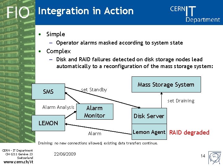 Integration in Action • Simple – Operator alarms masked according to system state •