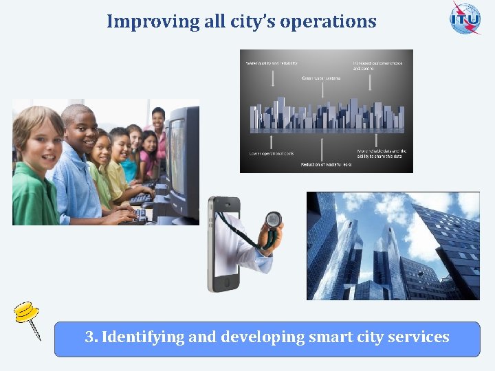 Improving all city’s operations 3. Identifying and developing smart city services International Telecommunication Committed