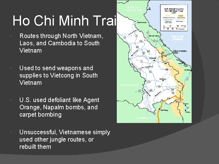 Ho Chi Minh Trail Routes through North Vietnam, Laos, and Cambodia to South Vietnam