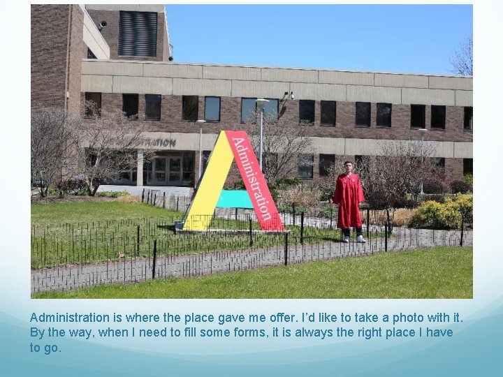 Administration is where the place gave me offer. I’d like to take a photo