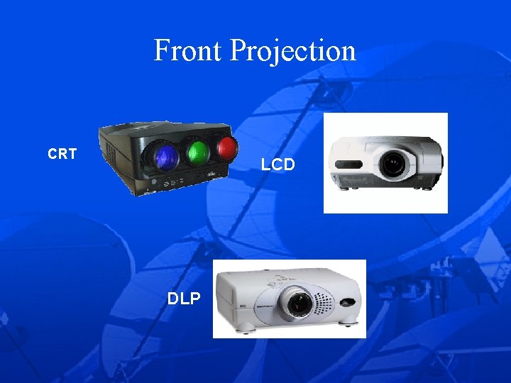 Front Projection CRT LCD DLP 