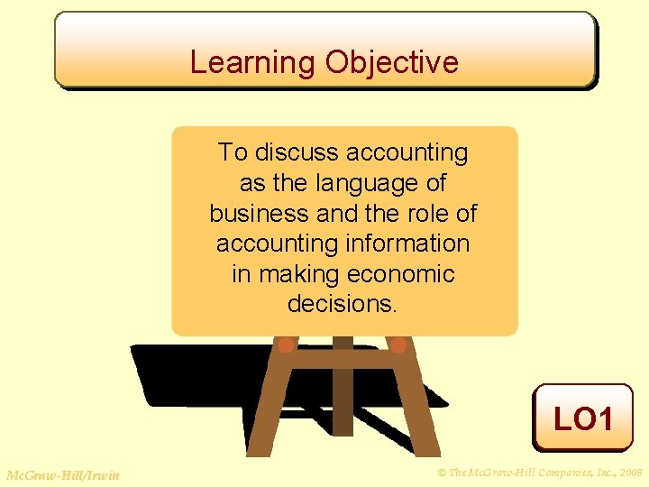 Learning Objective To discuss accounting as the language of business and the role of
