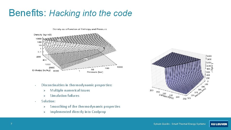 Benefits: Hacking into the code • • 7 Discontinuities in thermodynamic properties: Ø Multiple