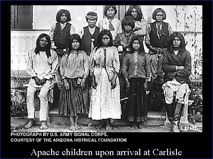 Apache children upon arrival at Carlisle 
