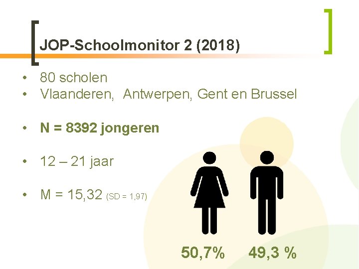 JOP-Schoolmonitor 2 (2018) • 80 scholen • Vlaanderen, Antwerpen, Gent en Brussel • N