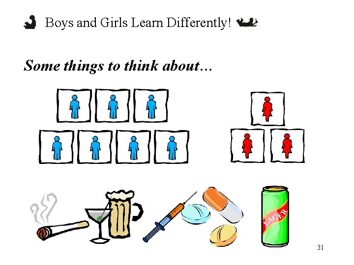Boys and Girls Learn Differently! Some things to think about… 31 
