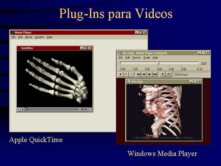 Plug-Ins para Videos Apple Quick. Time Windows Media Player 