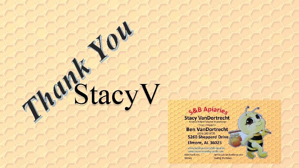 u o Y k n a Stacy. V h T 